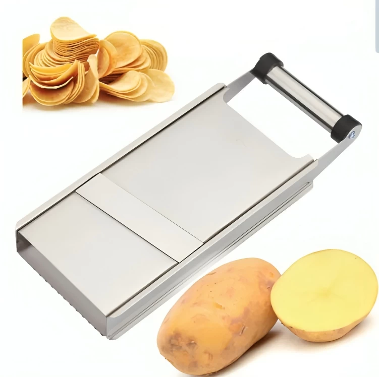 قطاعة رقائق البطاطس ستانلس ستيل - فضي